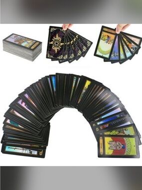Black-Edged Tarot Card Deck with Colorful Illustrations
